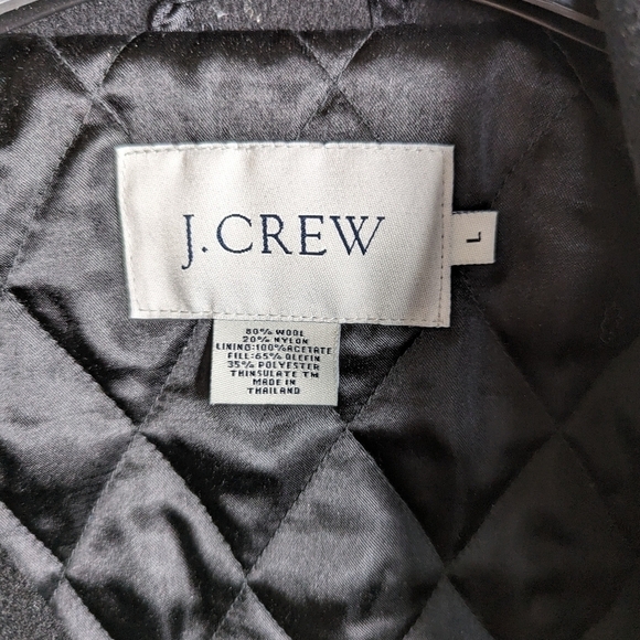 J. Crew black wool coat sz L - Picture 5 of 8